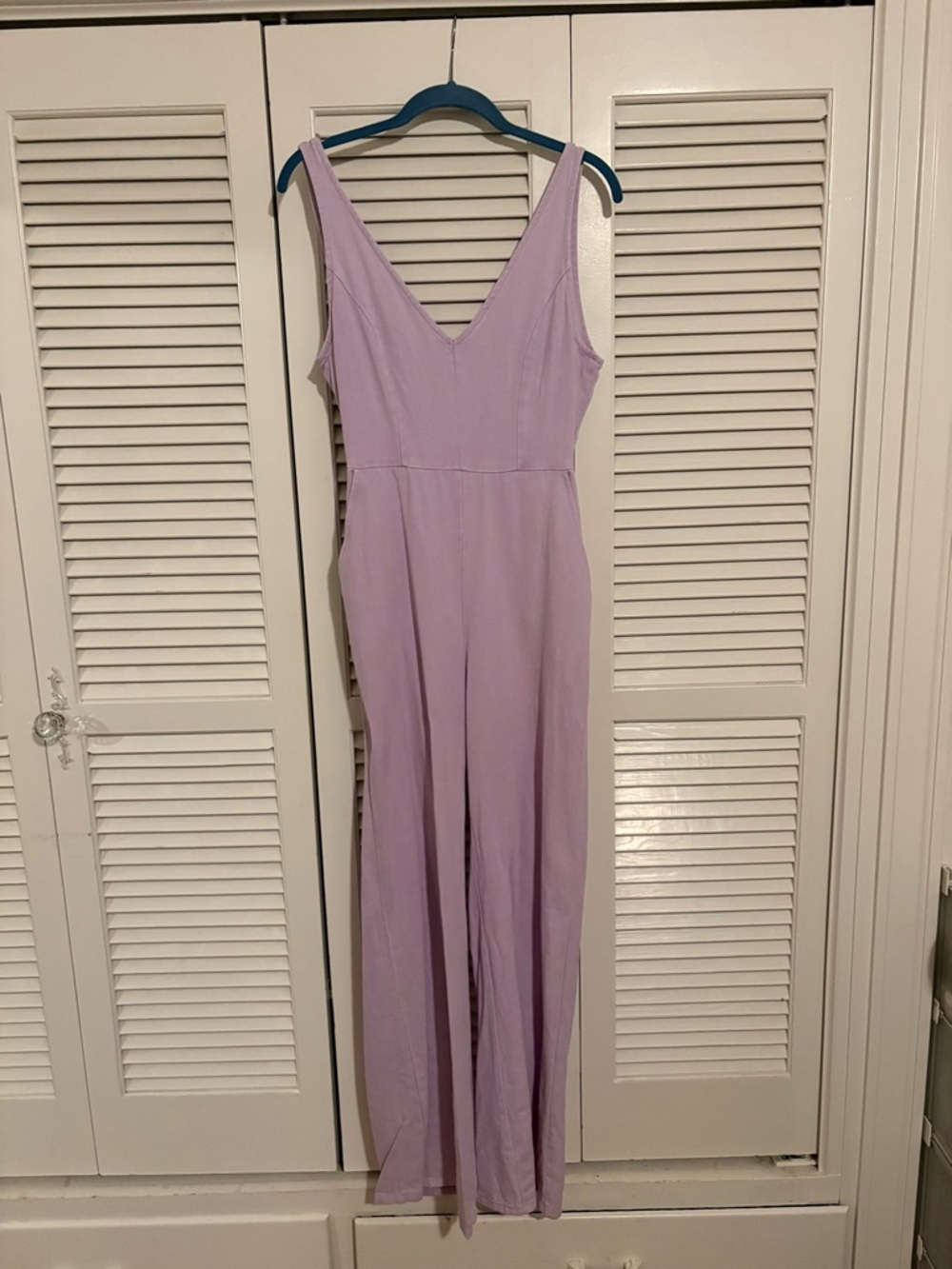 Lilac V-Neck Wide Leg Jumpsuit